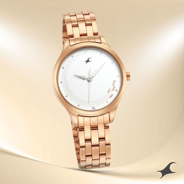 Fastrack Stunners Quartz Analog White Dial Stainless Steel Strap Watch for Girls - image number 0
