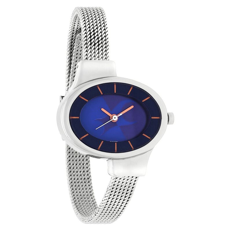 Fastrack Hitlist Quartz Analog Blue Dial Stainless Steel Strap Watch for Girls