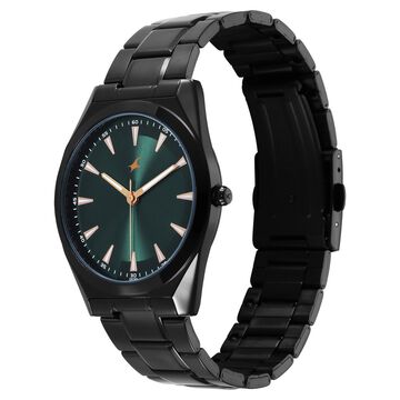 Fastrack Stunners X Quartz Analog Green Dial Stainless Steel Strap Watch For Guys