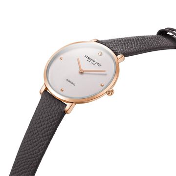 Kenneth Cole Quartz Analog Silver Dial Leather Strap Watch for Women