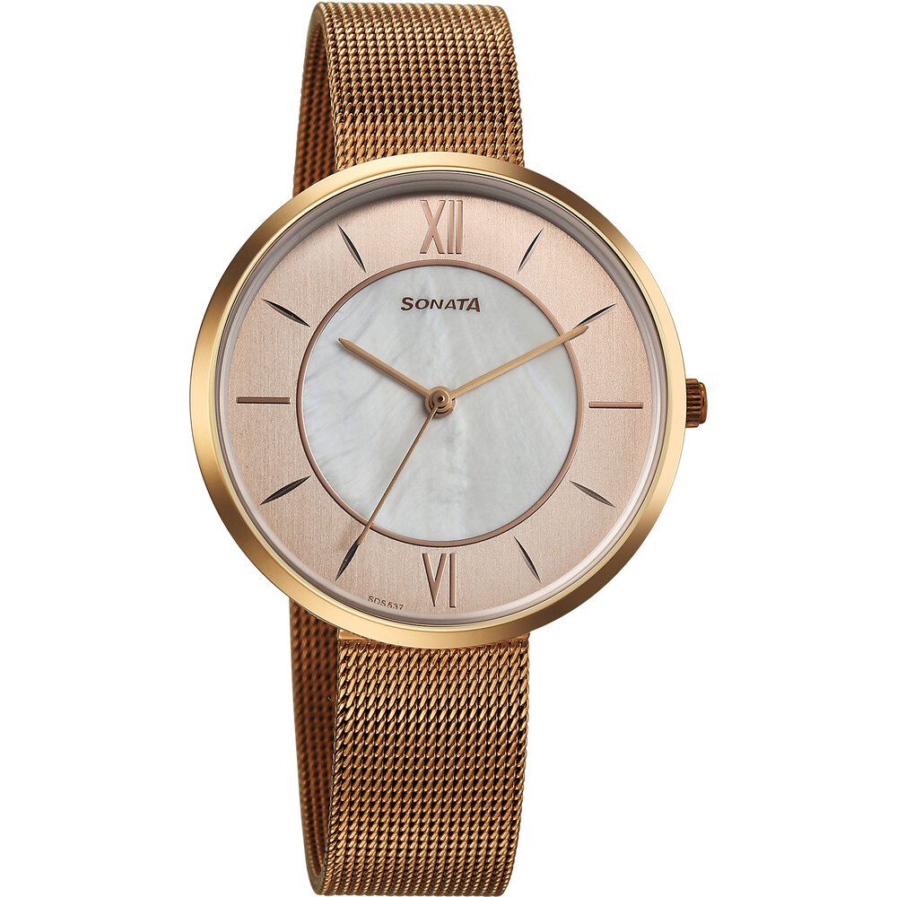 Buy Online Sonata Modern Edit Quartz Analog Rose Gold Mother of