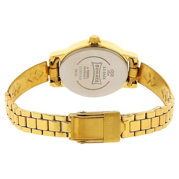 Sonata Quartz Analog Champagne Dial Stainless Steel Strap Watch for Women - image number 3