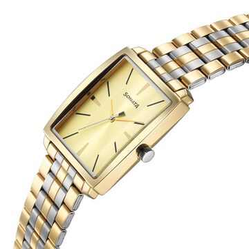Sonata Utsav Quartz Analog Champagne Dial Watch for Men
