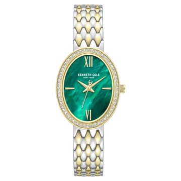 Kenneth Cole Quartz White Dial Two Toned Stainless Steel Strap Watch For Women