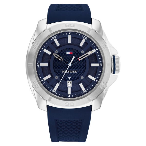 Tommy Hilfiger Quartz Analog with Date Blue Dial Blue Silicone Strap Watch for Men - image number 0