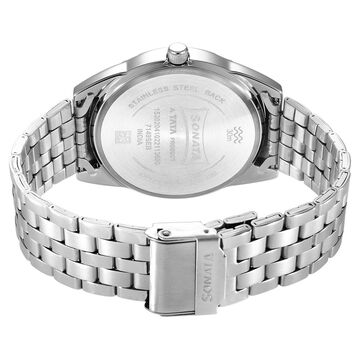 Sonata RPM Champagne Dial Stainless Steel Strap Watch for Men