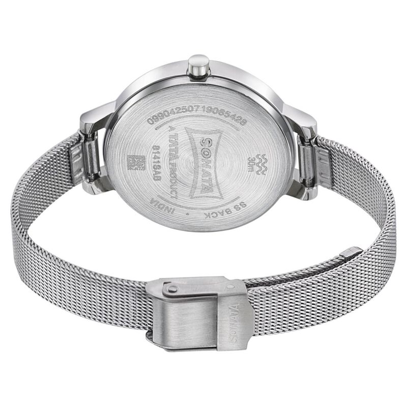 Sonata Silver Lining Red Dial Women Watch With Stainless Steel Strap - image number 3