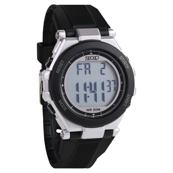 Zoop Digital Watch with Silver Case, Digital Dial & Black Strap for Boys Kids, from House of Titan - image number 2