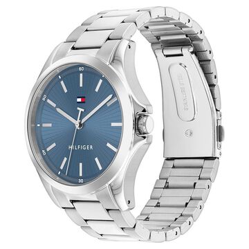 Tommy Hilfiger Quartz Analog Blue Dial Silver Sainless steel Strap Watch For Men