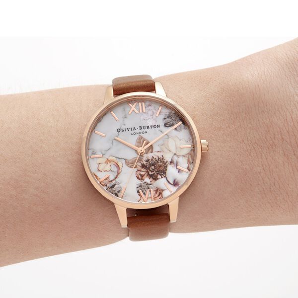 Olivia Burton Quartz Analog White Dial Leather Strap Watch for Women - image number 3