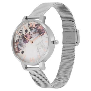 Olivia Burton Quartz Analog White Dial Stainless Steel Strap Watch for Women