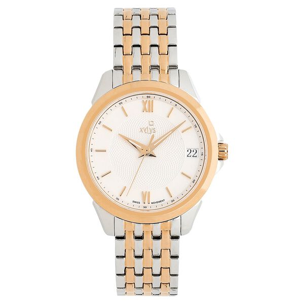 Xylys Swiss Analog with Date Two Toned Stainless Steel Strap White Dial Watch for Women - image number 0