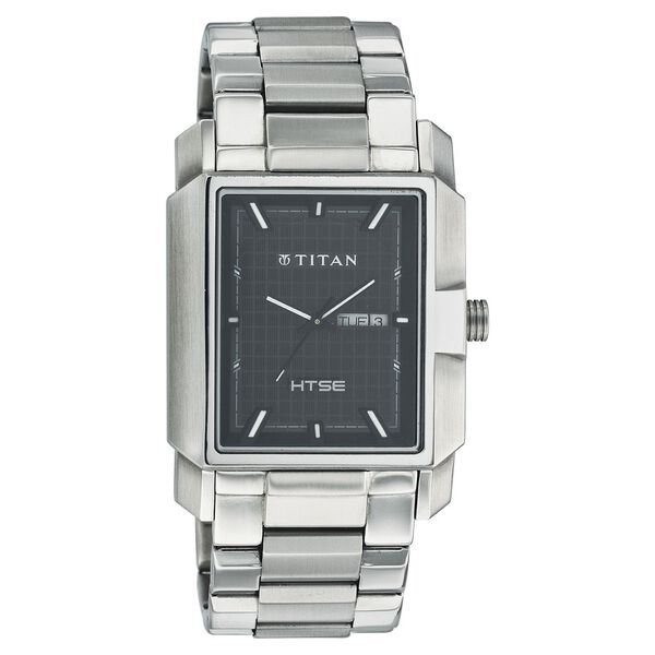 Titan HTSE Black Dial Solar Powered Stainless Steel Strap watch for Men - image number 0