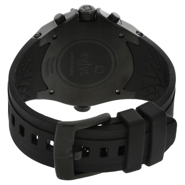 Xylys Swiss Chronograph Black Plastic Strap and Black Dial Watch For Men - image number 3