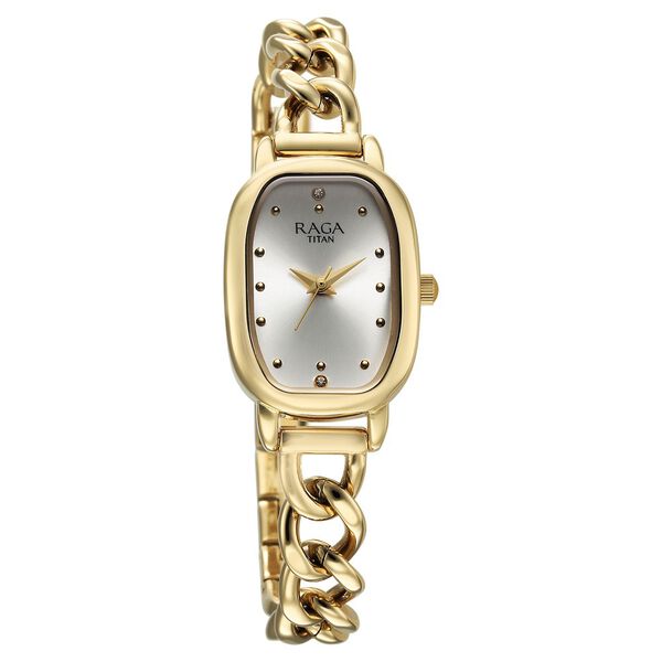 Titan Raga Showstopper Quartz Analog Silver Dial Metal Strap Watch For Women - image number 1