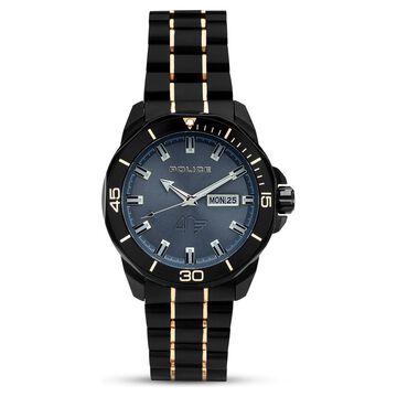 Police Quartz Analog Blue Dial Stainless Steel Strap Watch for Men