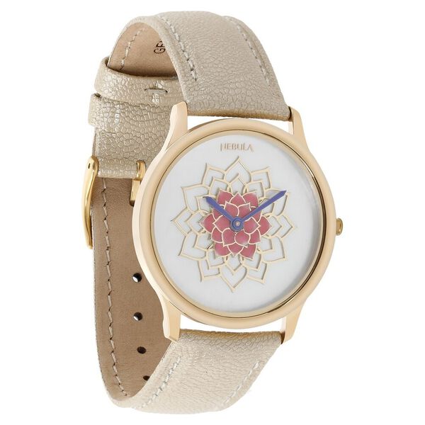 Titan Nebula Lotus Quartz Analog 18 Karat Solid Gold Watch for Women - image number 1