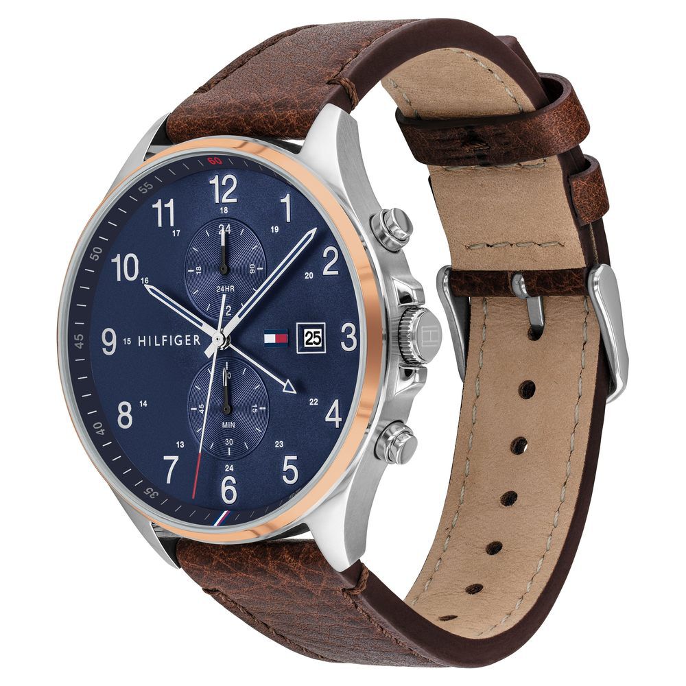 Buy Online Tommy Hilfiger Quartz Multifunction Blue Dial Leather Strap Watch for Men neth1791712w Titan