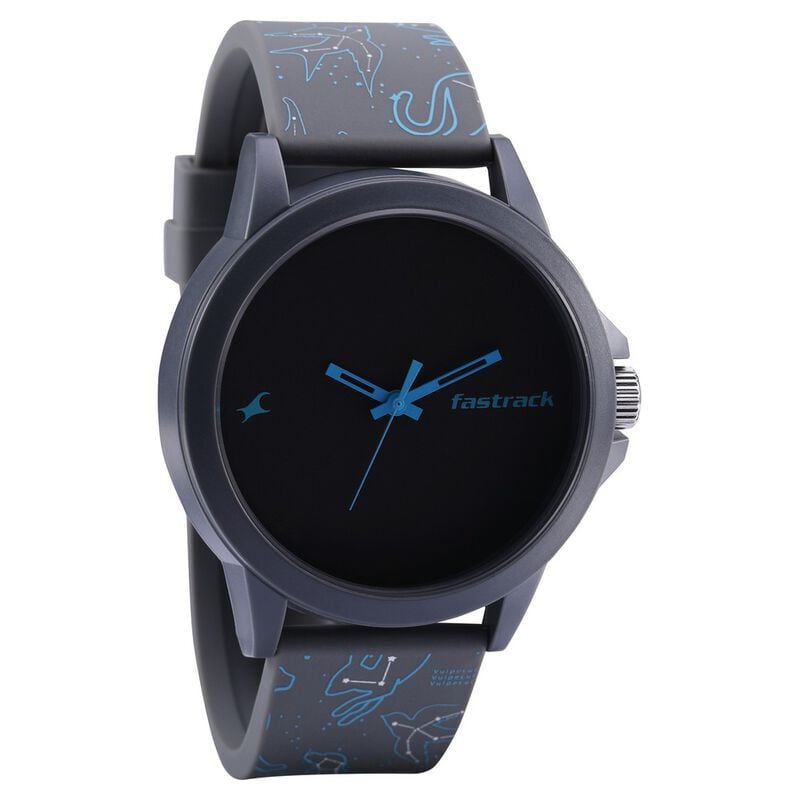 Buy Online Fastrack Space Rover Quartz Analog Black Dial Silicone Strap ...