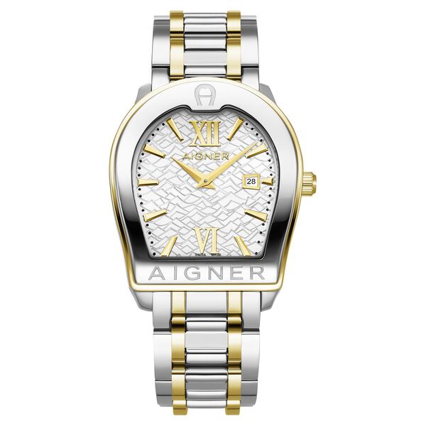 Aigner Verona Due Quartz Analog with Date Silver Dial Two Toned Stainless Steel Strap Watch For Men - image number 0