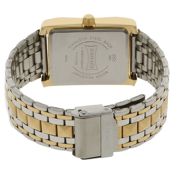 Sonata Quartz Analog with Day and Date Black Dial Stainless Steel Strap Watch for Men - image number 3