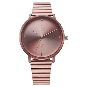 Vyb Bliss By Fastrack Quartz Analog Pink Dial Metal Strap Watch For Girls