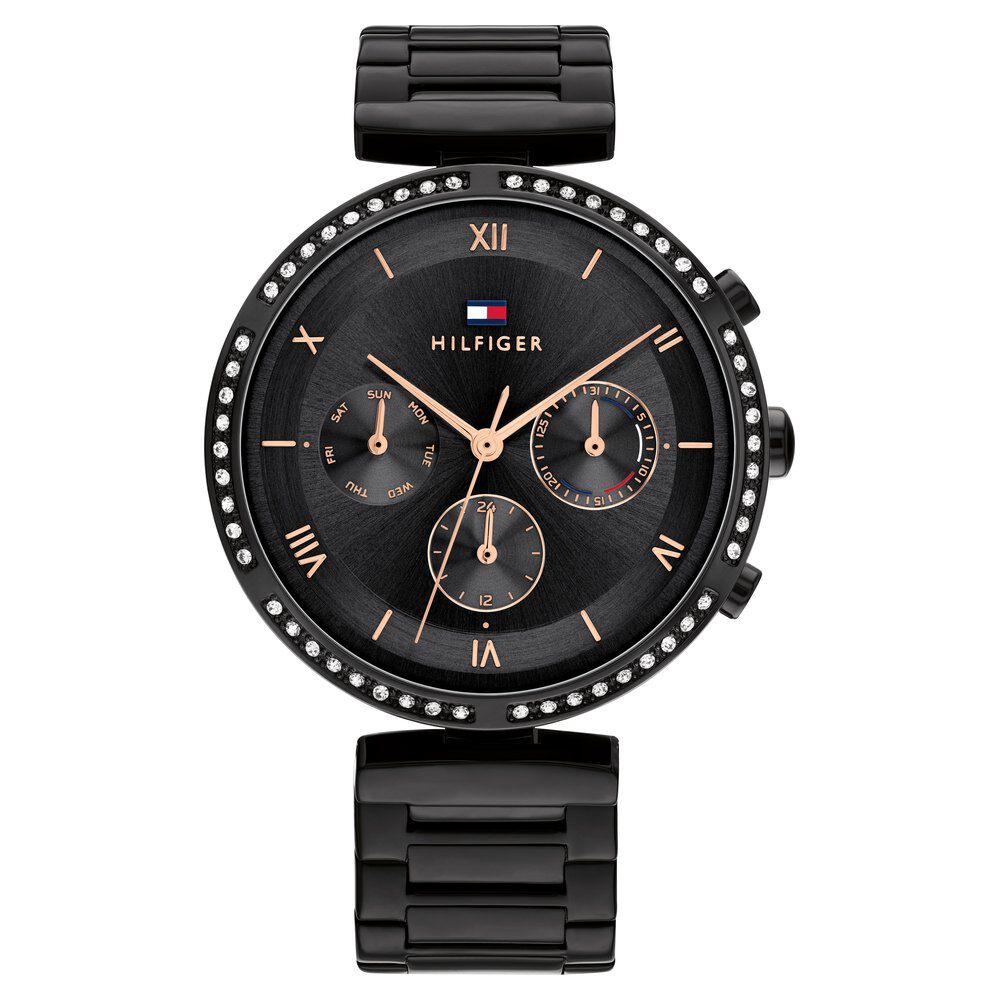 Buy Online Tommy Hilfiger Quartz Multifunction Black Dial
