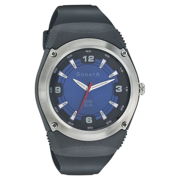 Sonata Quartz Analog Blue Dial Strap Watch for Men - image number 0