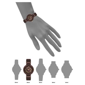 Anne Klein Quartz Analog Brown Dial Ceramic Strap Watch for Women