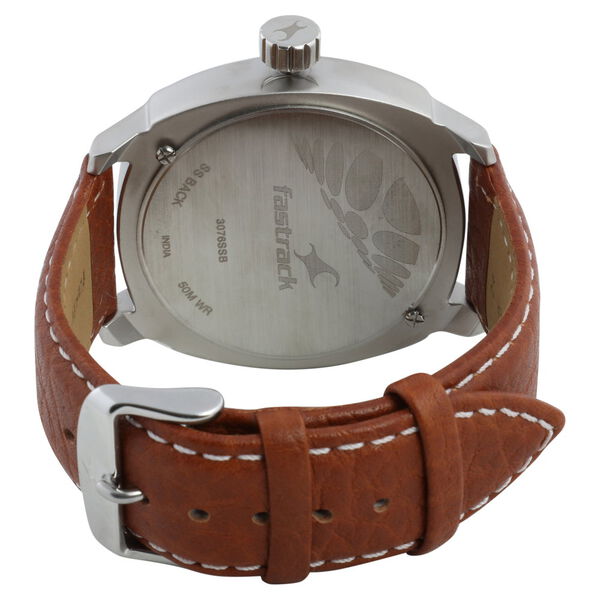 Fastrack Quartz Analog White Dial Leather Strap Watch for Guys - image number 3