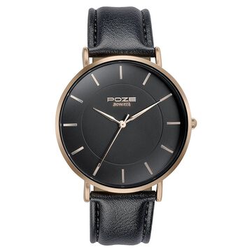 Sonata Poze Quartz Analog Black Round Dial Black Leather Strap Watch For Men