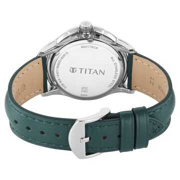 Titan Classique Four Eye Multifunction Analog with Green Dial Green Leather Strap Watch for Men