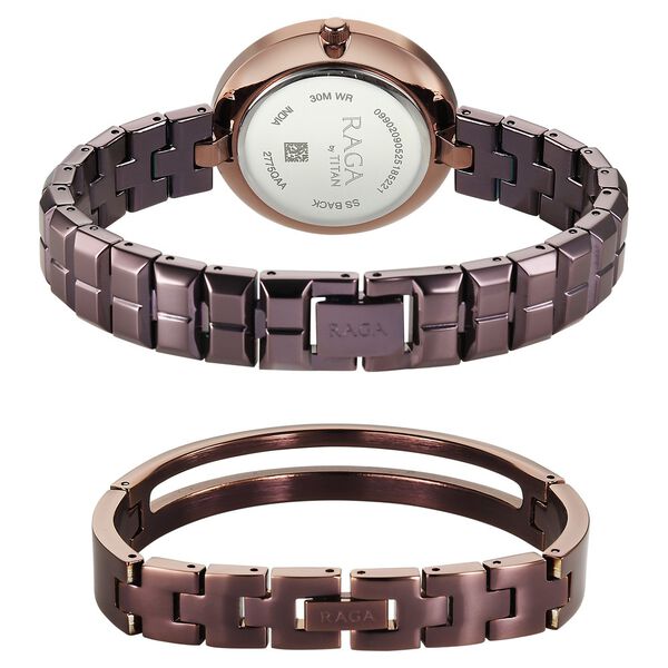 Titan Raga Contempore Quartz Analog Brown Dial Metal Strap Watch For Women - image number 4