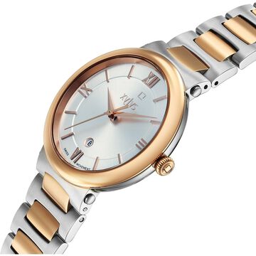 Xylys Quartz Analog with Date Silver Dial Two Toned Stainless Steel Strap Watch For Women