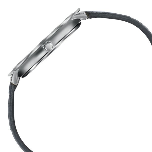 Sonata Sleek Black Dial Silver-Tone Leather Strap Watch - image number 4