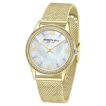 Kenneth Cole Quartz Analog Mother Of Pearl Dial Stainless Steel Strap Watch For Women