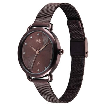 Vyb Classiqu� By Fastrack Quartz Analog Brown Dial Brown Stainless Steel Strap Watch For Girls