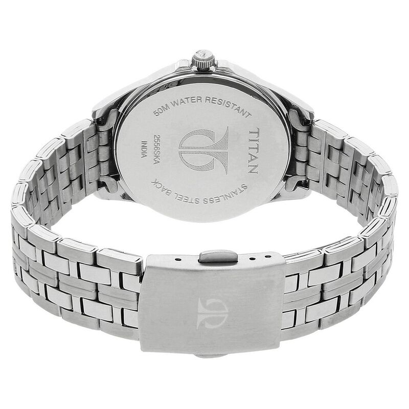 Titan Quartz Analog with Date Anthracite Dial Stainless Steel Strap Watch for Women - image number 3