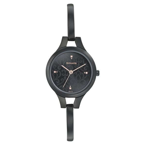 Sonata Onyx Black Dial Women Watch With Stainless Steel Strap - image number 0