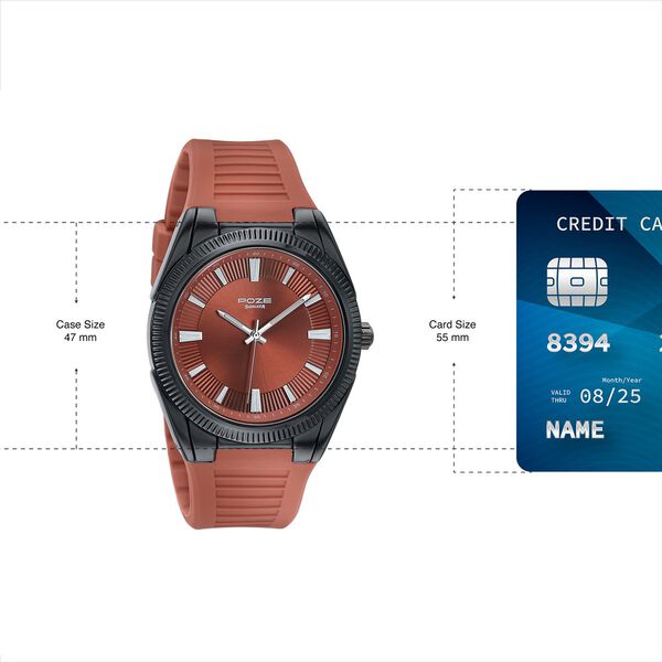 Poze By Sonata Quartz Analog Orange Dial Orange Silicone Strap Watch For Men - image number 3