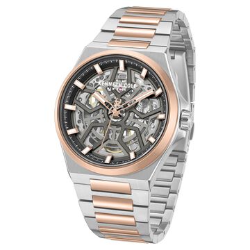 Kenneth Cole Automatic Grey Dial Two Toned Stainless Steel Strap Watch For Men