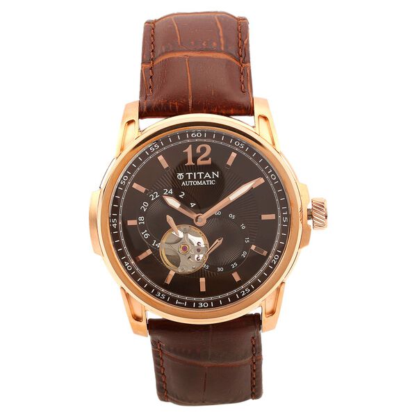 Titan Automatic Brown Dial Stainless Steel Strap watch for Men - image number 0