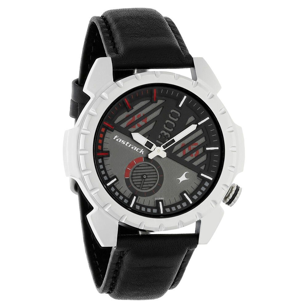 Buy Online Fastrack Loopholes Quartz Analog Black Dial Leather Strap Watch for Guys 3090sl04 Titan