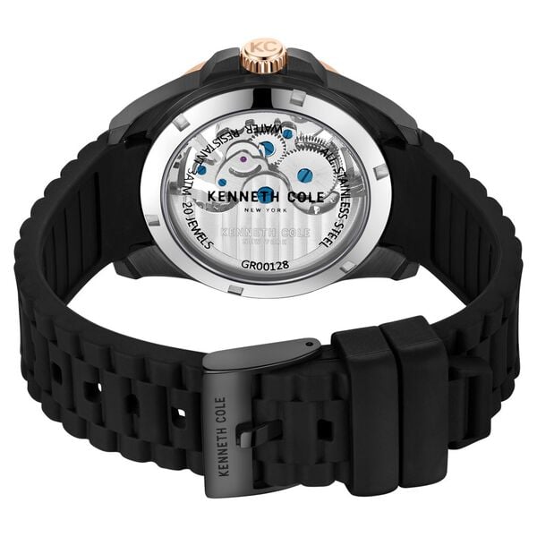 Kenneth Cole Automatic Black Dial Black Silicone Strap Watch For Men - image number 4