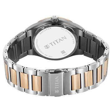 Titan Regalia Marque Analog with White Dial Rose Gold Dual Tone Stainless Steel Strap Watch for Men