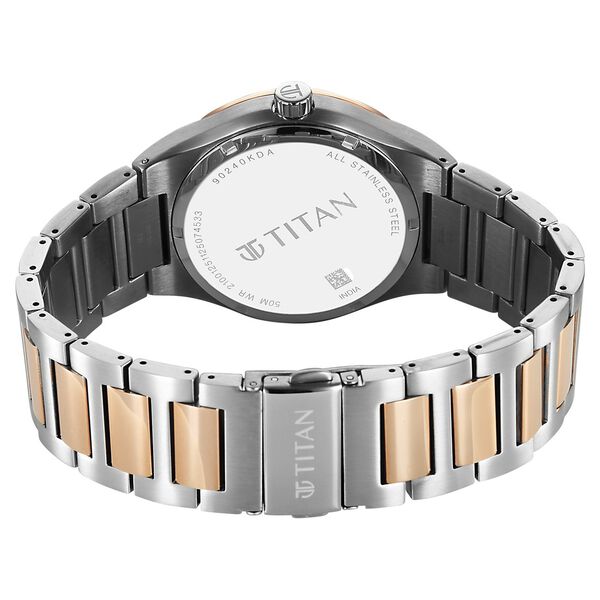 Titan Regalia Marque Analog with White Dial Rose Gold Dual Tone Stainless Steel Strap Watch for Men - image number 4