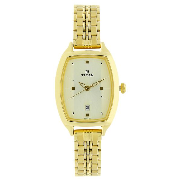 Titan Karishma Champagne Dial Women Watch With Stainless Steel Strap - image number 0