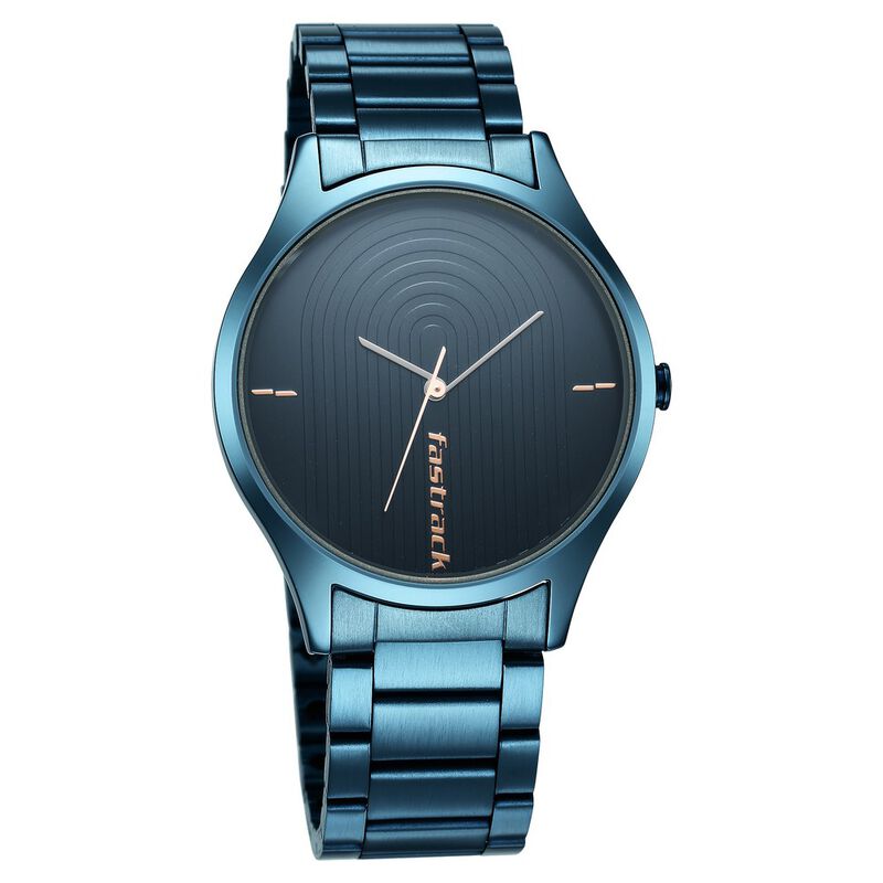 Fastrack Style Up Quartz Analog Blue Dial Stainless Steel Strap Watch for Guys - image number 1
