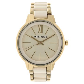 Anne Klein Quartz Analog Off White Dial Ceramic Strap Watch for Women
