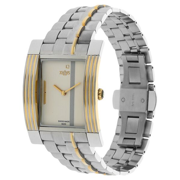 Xylys Swiss Analog Two Toned Stainless Steel Strap and Silver Dial Watch For Men - image number 1